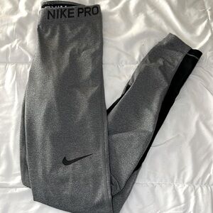 Heathered Gray Nike Pro Leggings